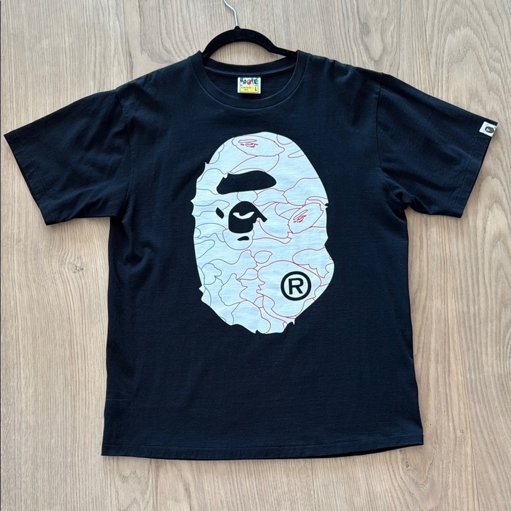 Bape Black Short Sleeve Tee with Bold Graphic